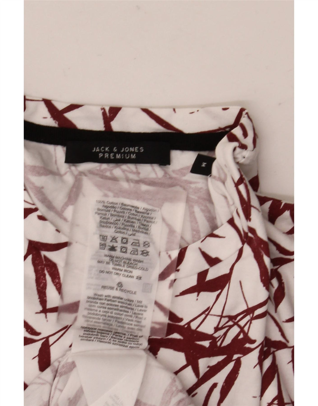 Camiseta masculina Jack & Jones Top médio de algodão floral branco