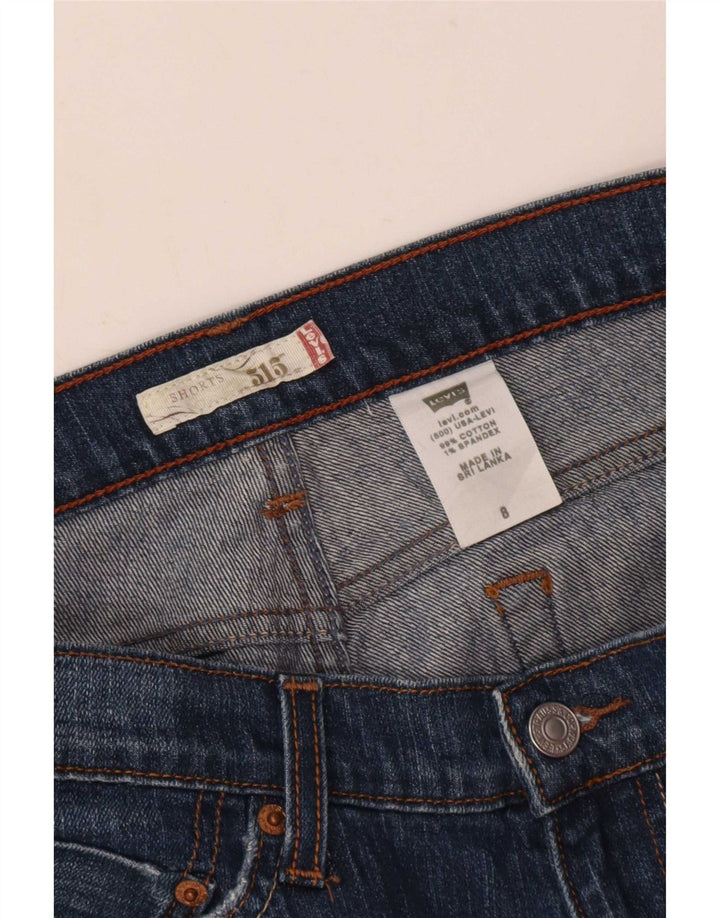 Shorts jeans feminino Levi's 515 US 8 médio W30 azul algodão