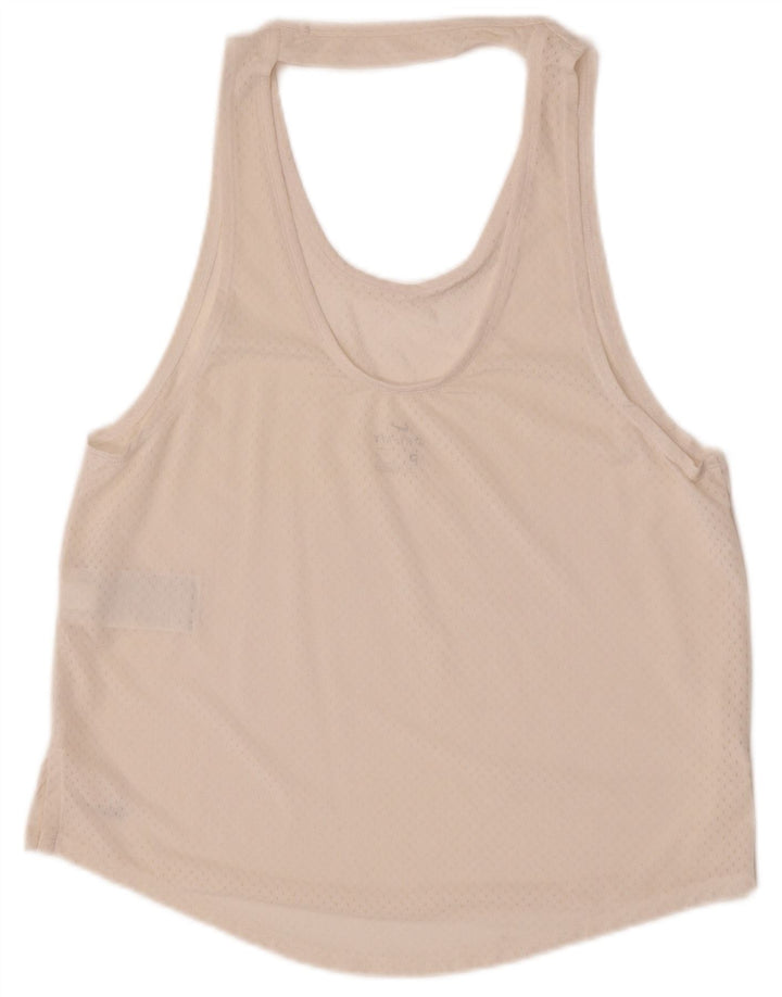 Nike Womens Dri Fit Vest Top UK 12 Médio Off White Poliéster