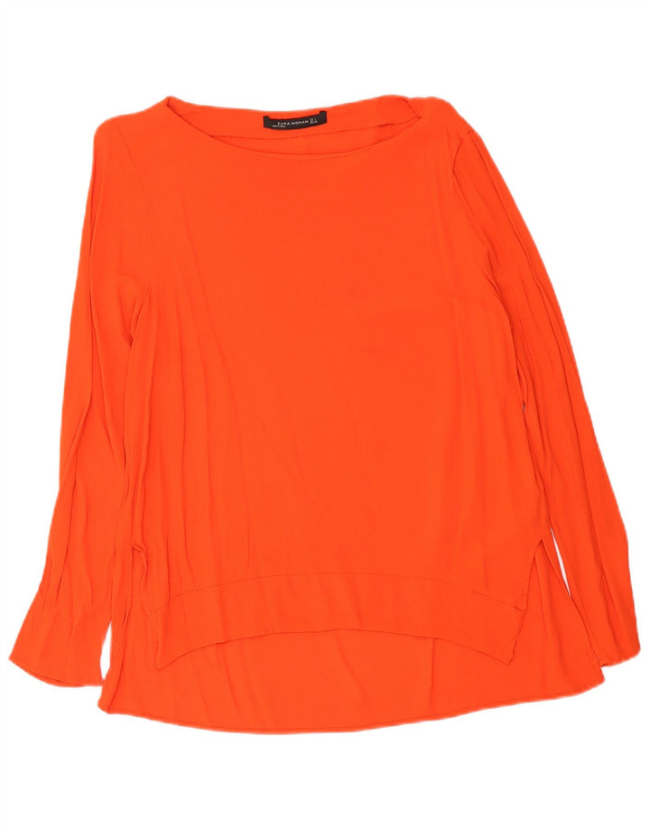 Blusa feminina Zara Top UK 14 grande viscose vermelha