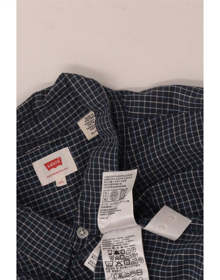Camisa masculina Levi's 2XL algodão xadrez azul marinho