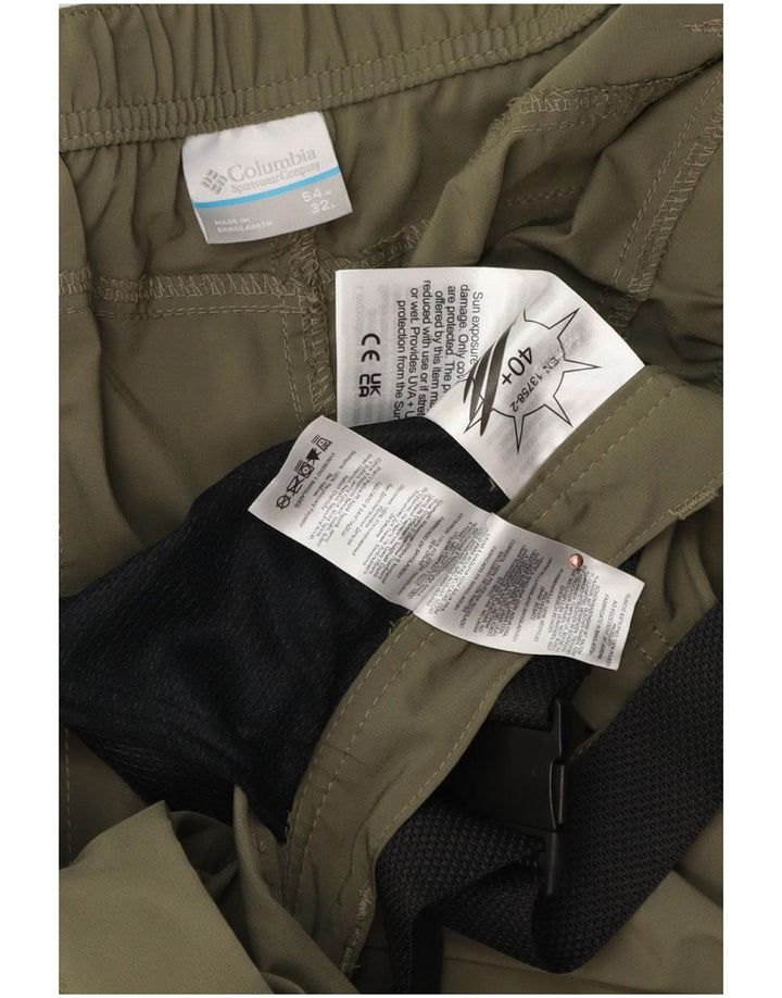 Calça cargo Columbia masculina reta W54 L32 poliéster cáqui