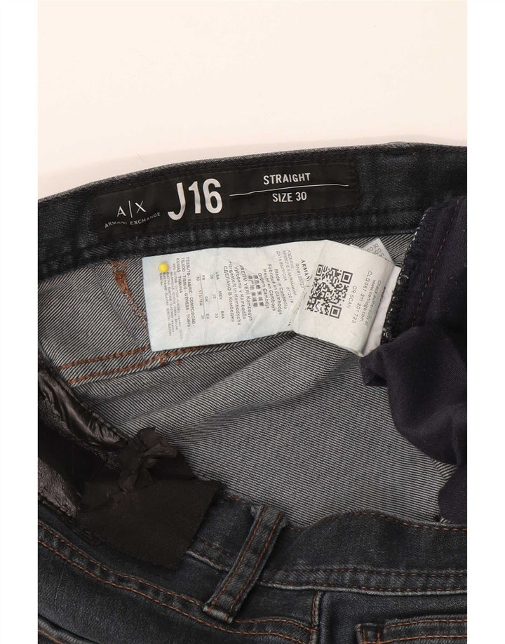 Armani Exchange Mens Straight Jeans W30 L32 Azul Marinho Algodão