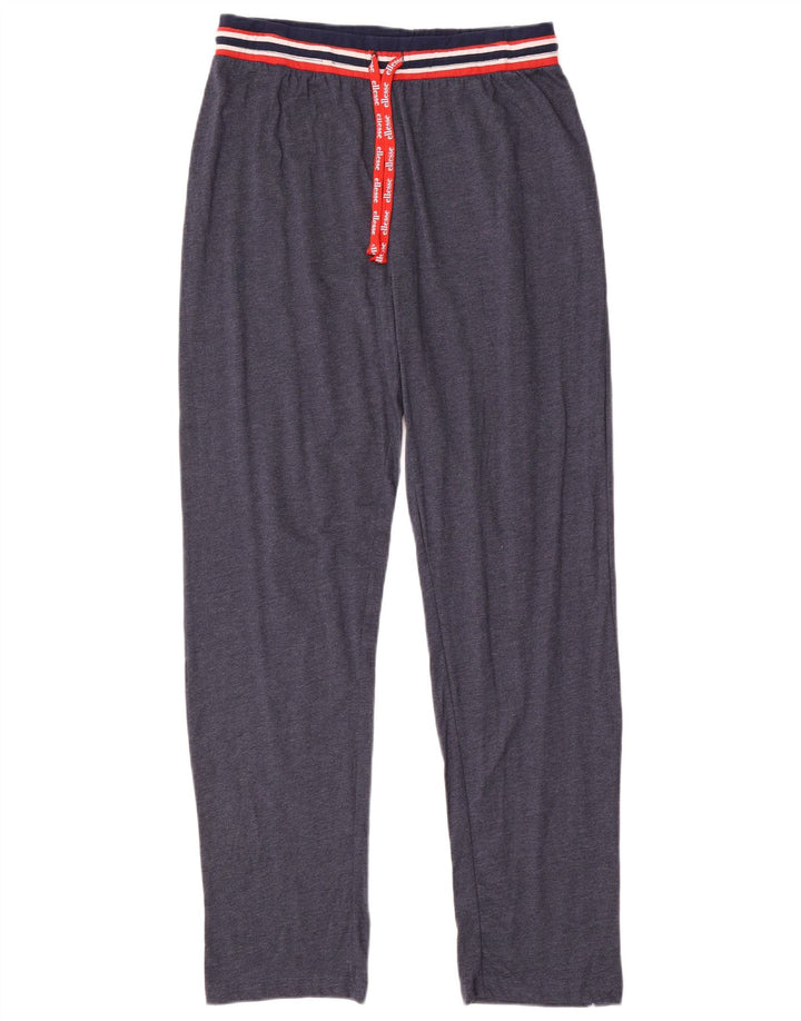 Calça de treino masculina Ellesse grande algodão manchado azul marinho