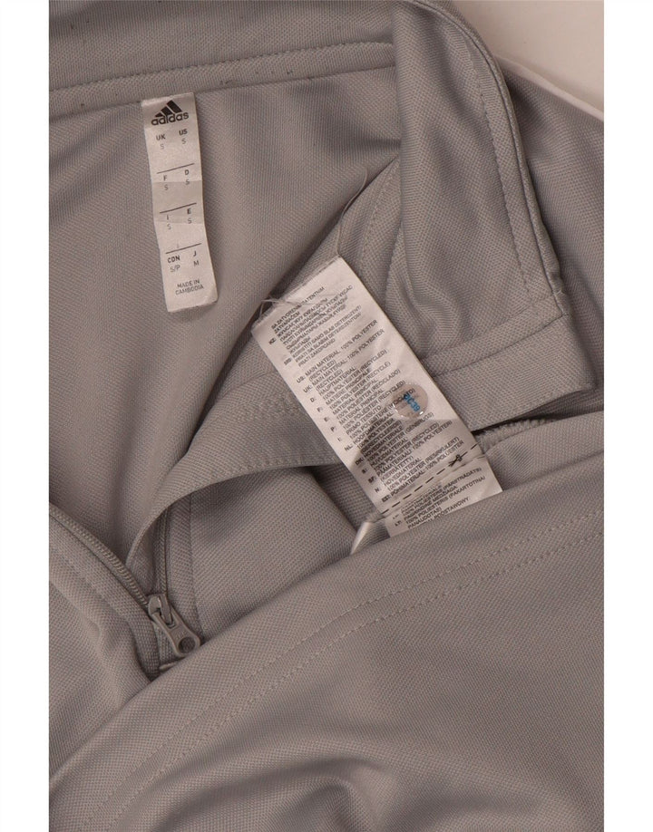 Adidas Mens Aeroready Zip Neck Pulôver Treino Top Pequeno Poliéster Cinza
