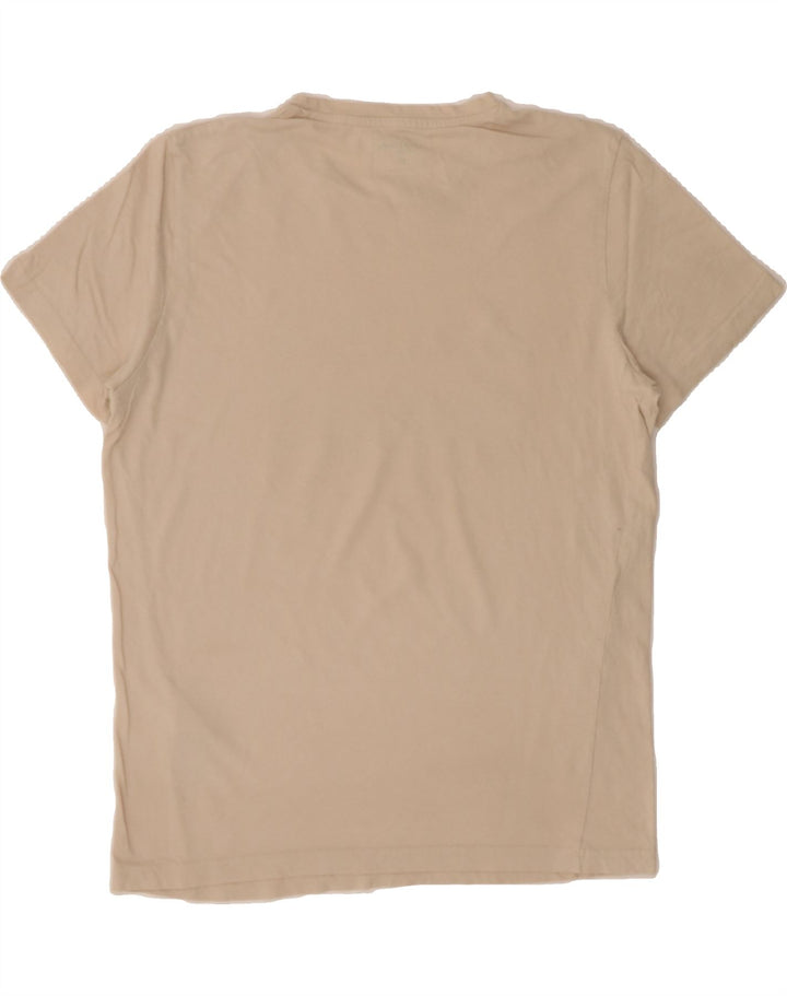 JACK & JONES Mens Graphic T-Shirt Top Medium Beige Cotton Vintage Jack & Jones and Second-Hand Jack & Jones from Messina Hembry 