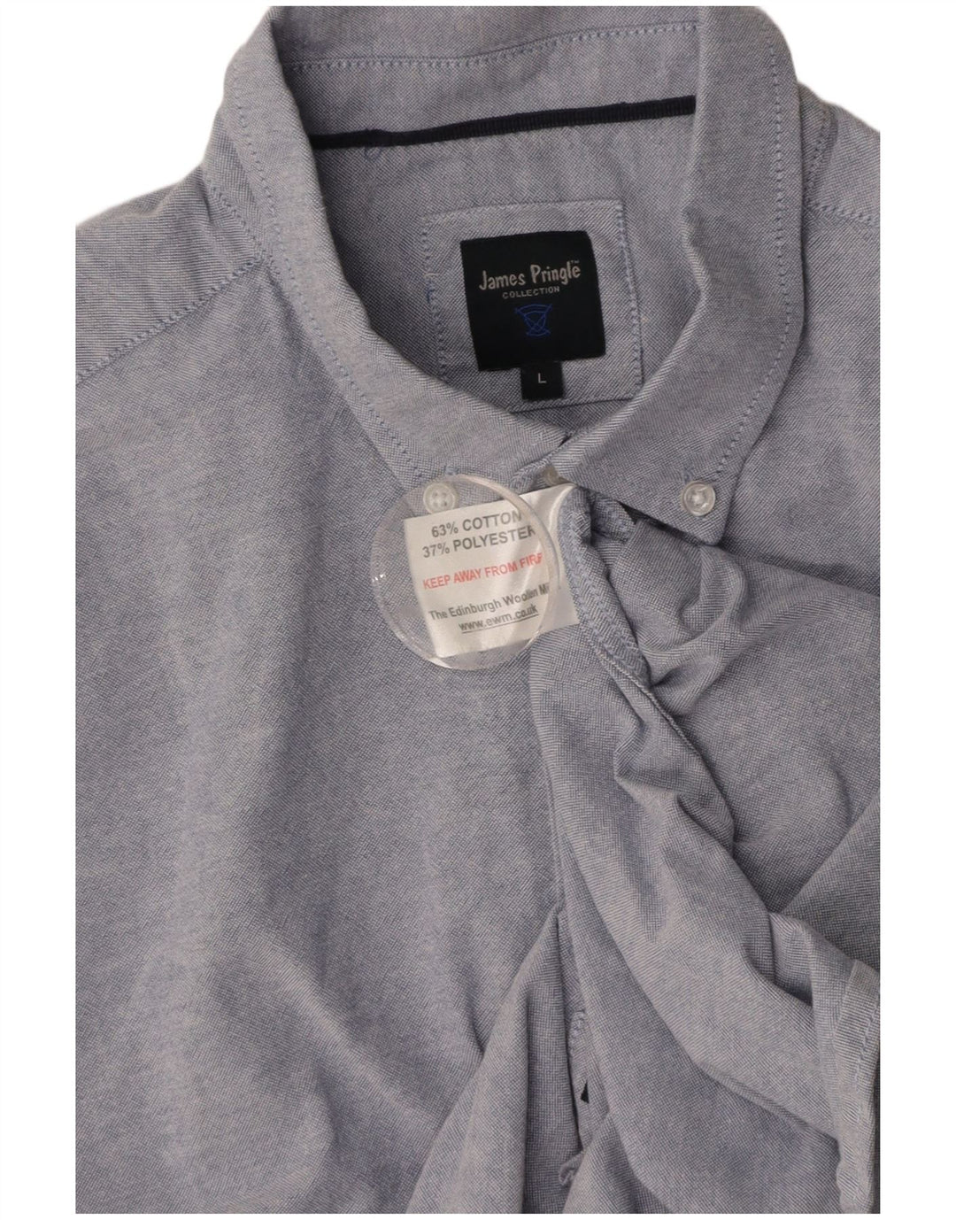 Camisa masculina de manga curta JAMES PRINGLE grande algodão azul