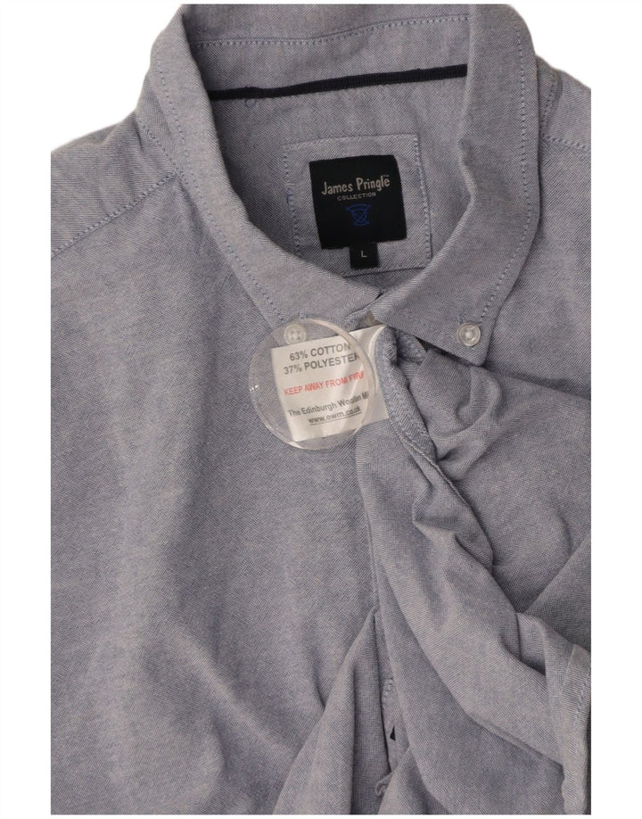Camisa masculina de manga curta JAMES PRINGLE grande algodão azul