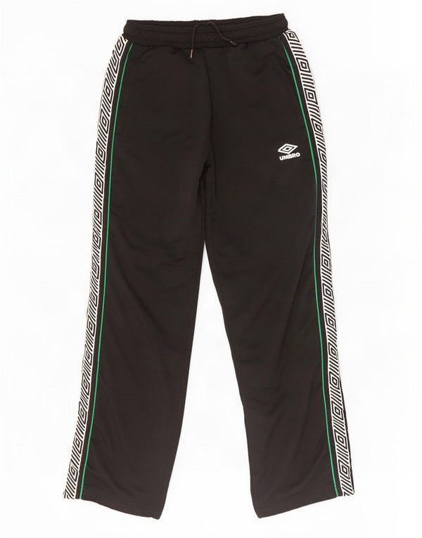 Calça de treino masculina Umbro com estampa gráfica grande em poliéster colorblock preto