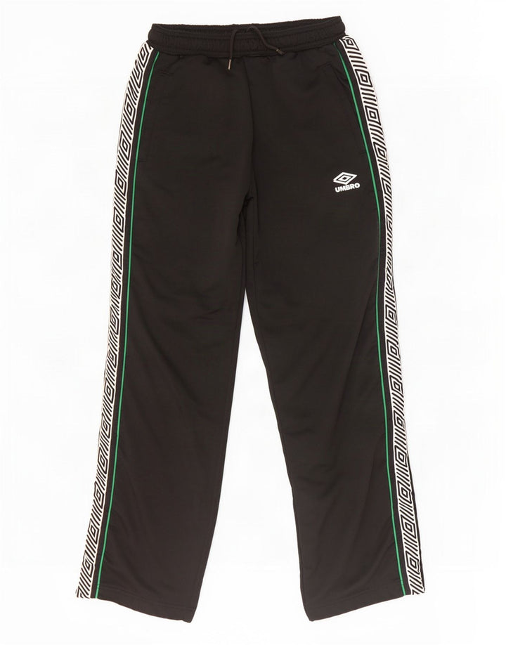 Calça de treino masculina Umbro com estampa gráfica grande em poliéster colorblock preto