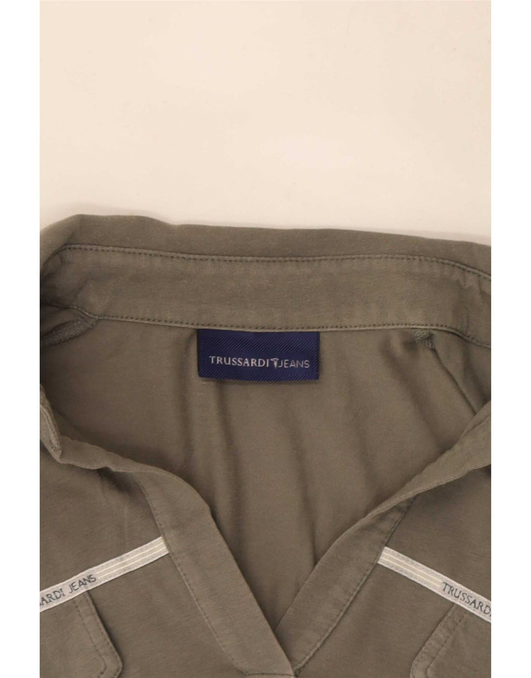 Camisa polo feminina Trussardi UK 14 grande cinza