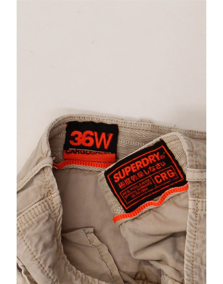 Superdry Mens Cargo Shorts W36 Grande Algodão Bege