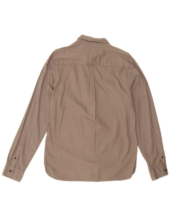 Camisa masculina ALL SAINTS algodão cinza médio