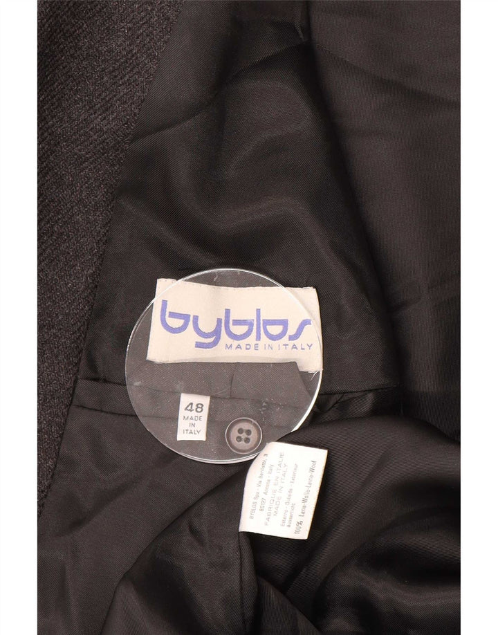 Jaqueta blazer masculina Byblos com 2 botões IT 48 lã cinza médio