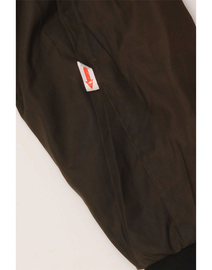 Jaqueta bomber masculina Zara UK 40 grande poliéster colorblock cáqui
