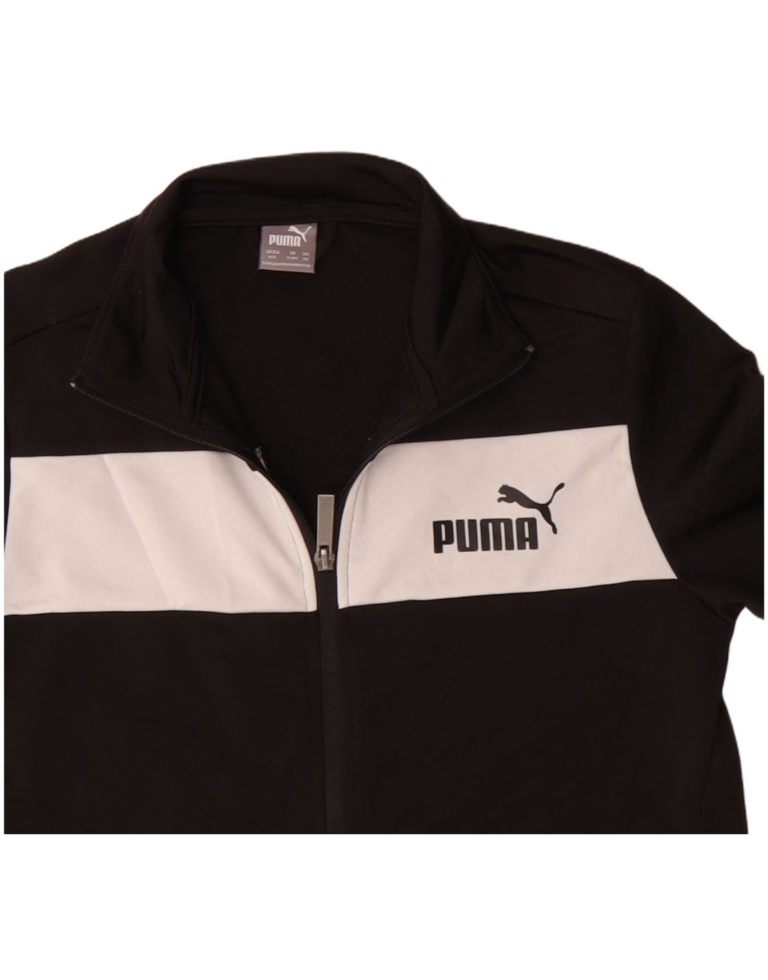 Jaqueta Puma Boys Graphic Tracksuit Top 11-12 Anos Preto Colorblock