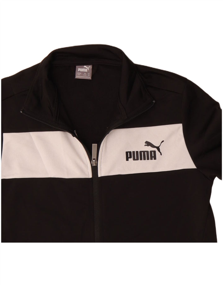 Jaqueta Puma Boys Graphic Tracksuit Top 11-12 Anos Preto Colorblock