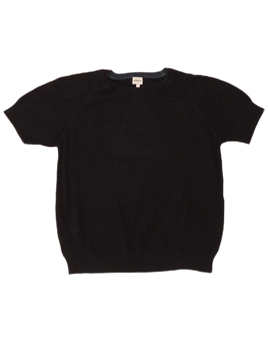 Suéter feminino CALVIN KLEIN com gola redonda, tamanho 16, preto grande