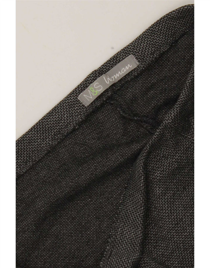Calça casual feminina de perna larga Marks & Spencer W32 L27 cinza