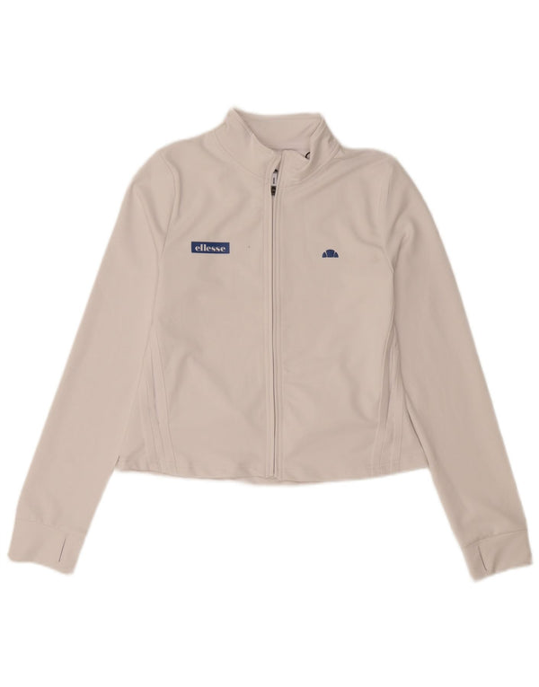Ellesse Womens Tracksuit Top Jacket UK 10 Pequeno Poliéster Branco