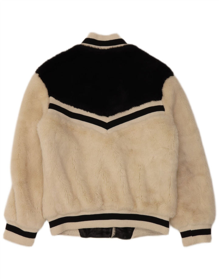 Jaqueta bomber feminina de pele sintética GUESS UK 14 Acrílico Colourblock bege médio