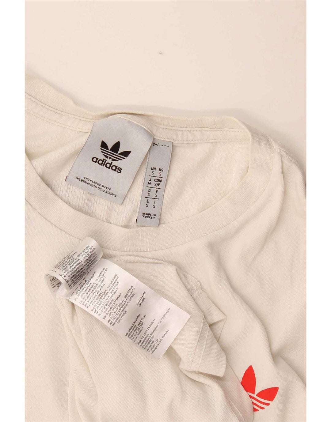 Adidas Mens Graphic T-Shirt Top Pequeno Algodão Branco