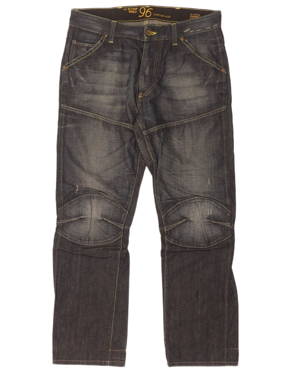 G-Star Masculino Elwood Straight Jeans W34 L36 Azul Algodão