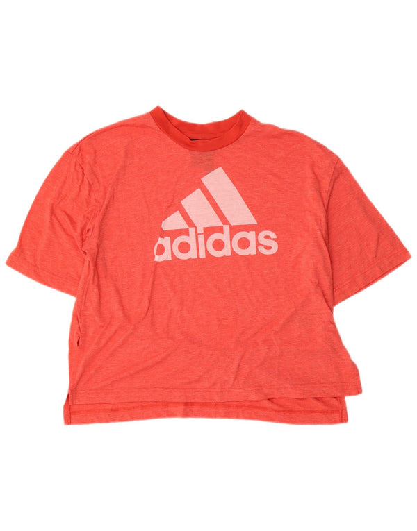 Adidas Camiseta Feminina Graphic Top UK 12/14 Médio Vermelho Poliéster