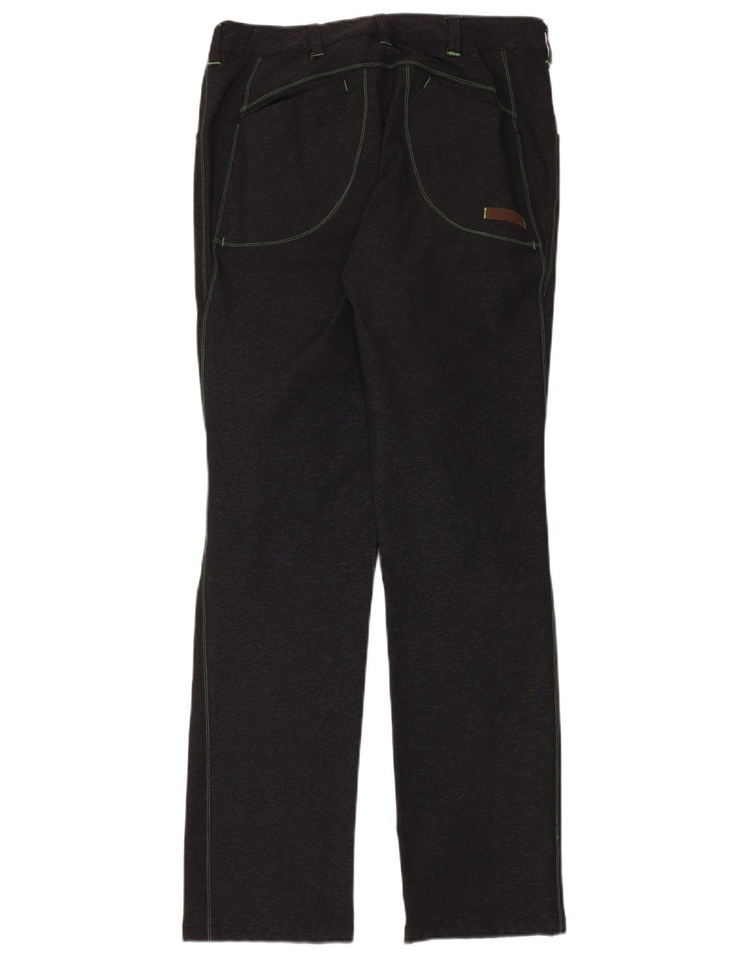 Calça feminina vintage reta casual IT 48 XL W32 L34 poliamida preta