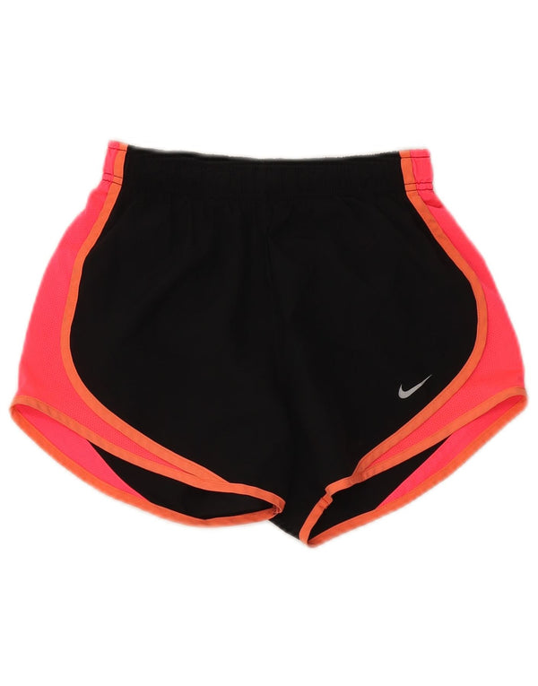Shorts esportivos femininos Nike UK 6 XS preto colorblock poliéster