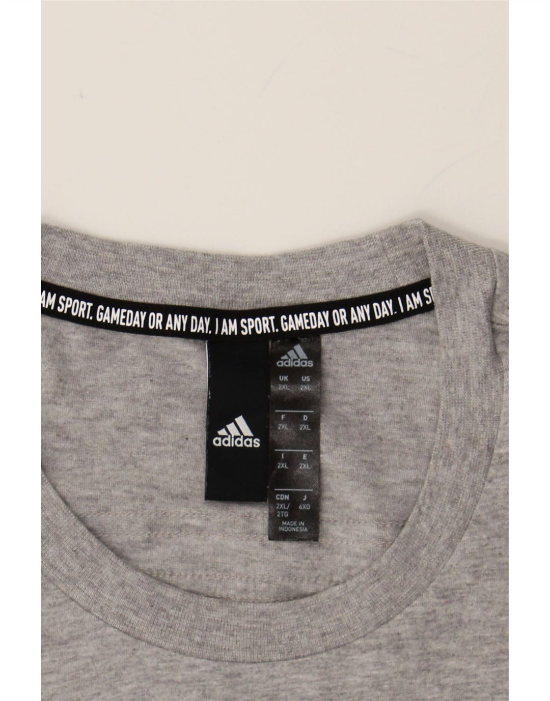 ADIDAS Mens T-Shirt Top 2XL Grey Cotton Vintage Adidas and Second-Hand Adidas from Messina Hembry 