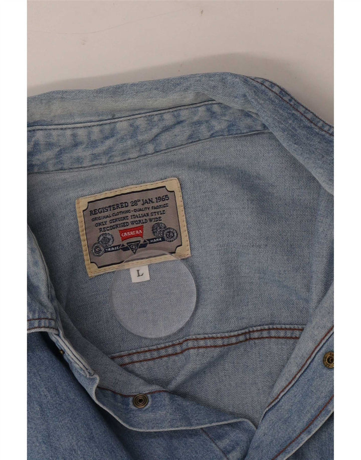 Camisa jeans masculina Carrera grande azul