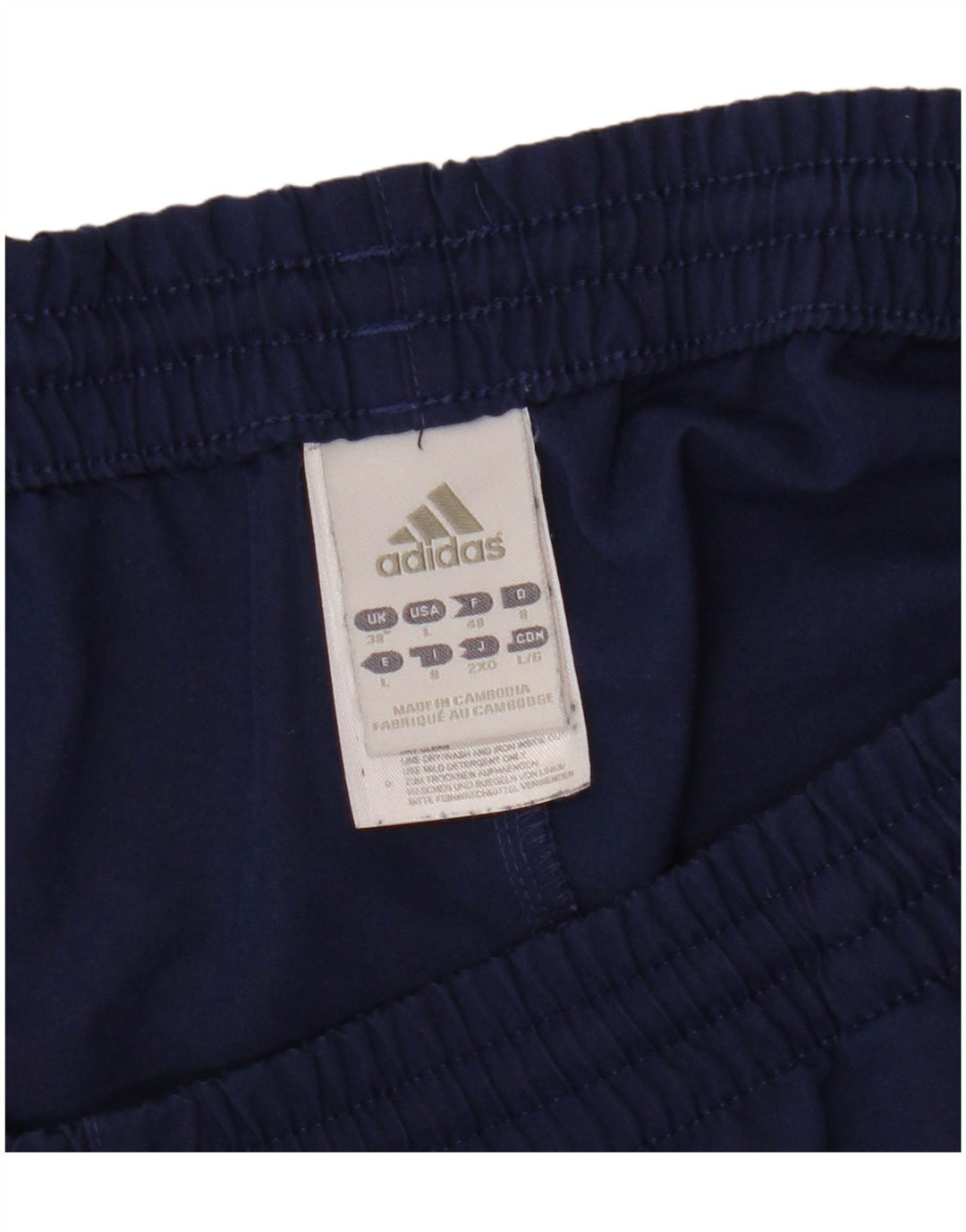 Shorts esportivos masculinos ADIDAS grandes poliéster azul marinho