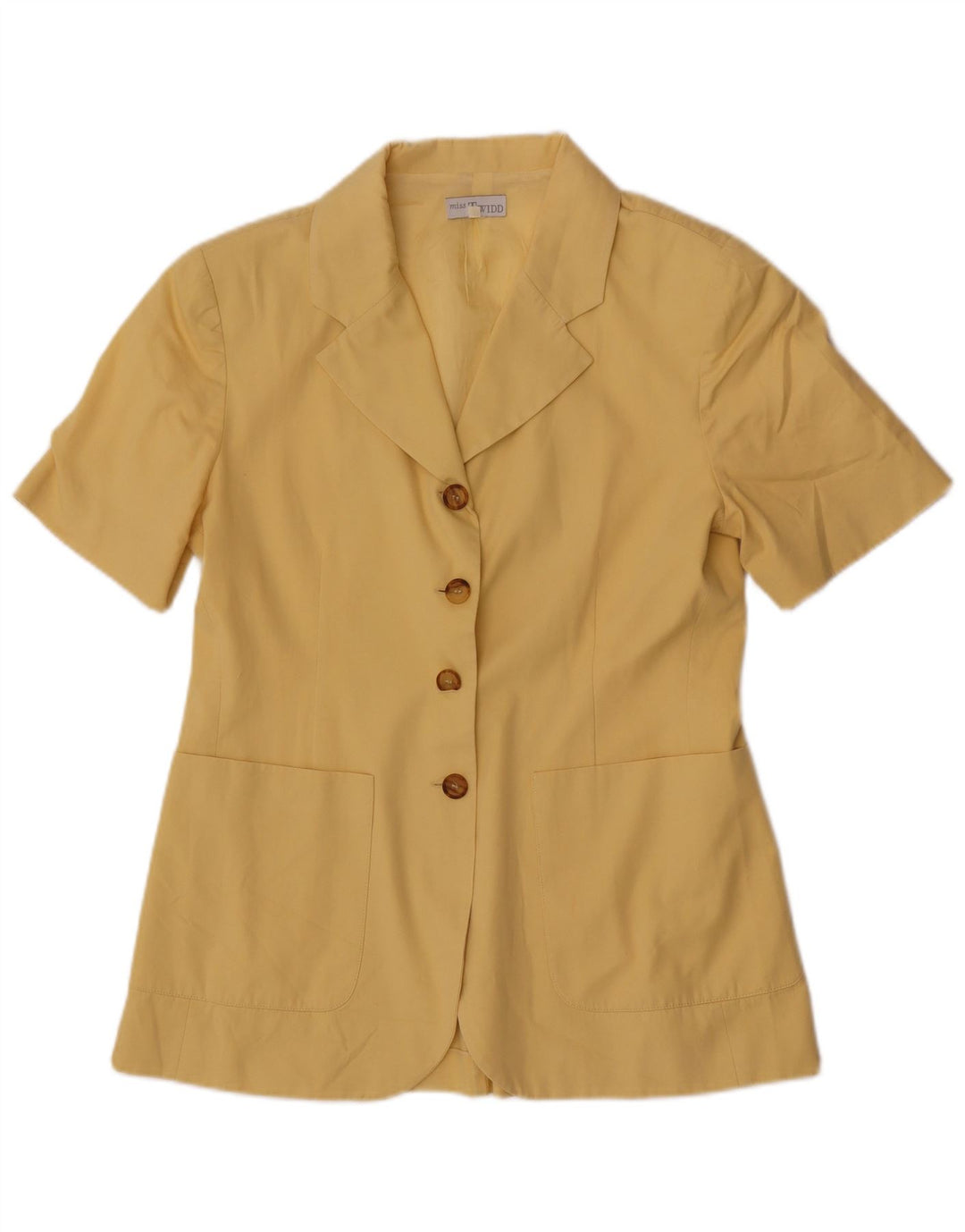 Misstwidd Jaqueta blazer feminina manga curta com 4 botões IT 46 grande amarelo