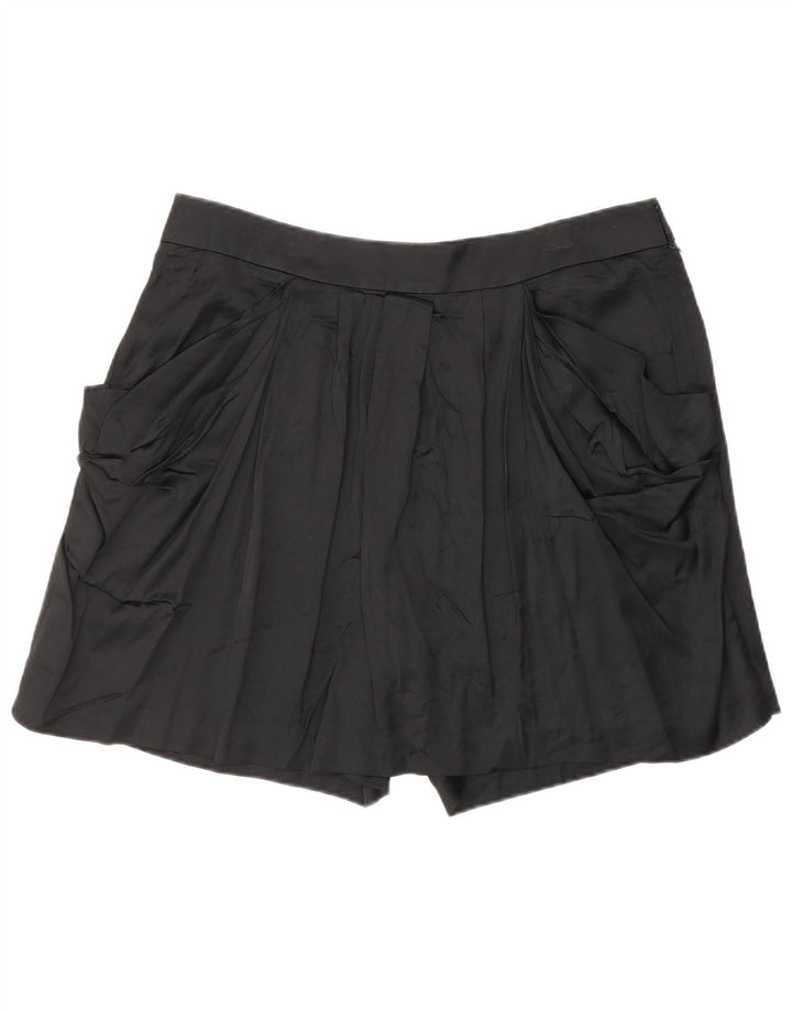 Shorts casuais femininos REISS UK 14 grandes W32 preto viscose