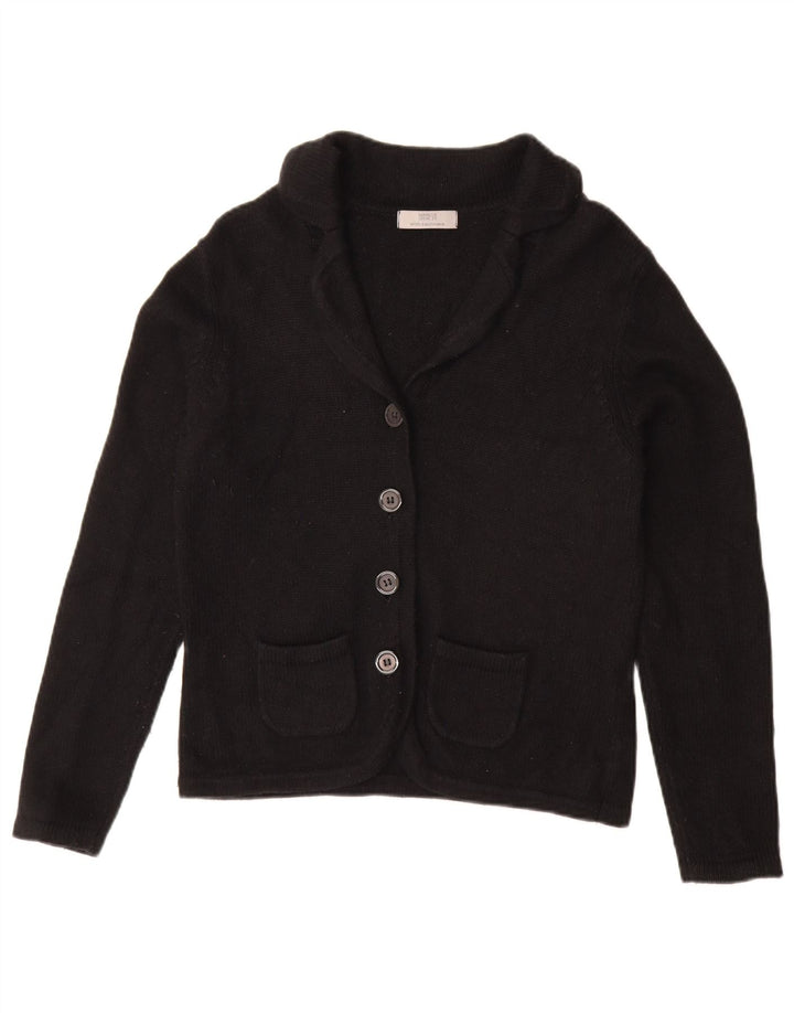 Suéter cardigã feminino Marks & Spencer Reino Unido 12 algodão preto médio