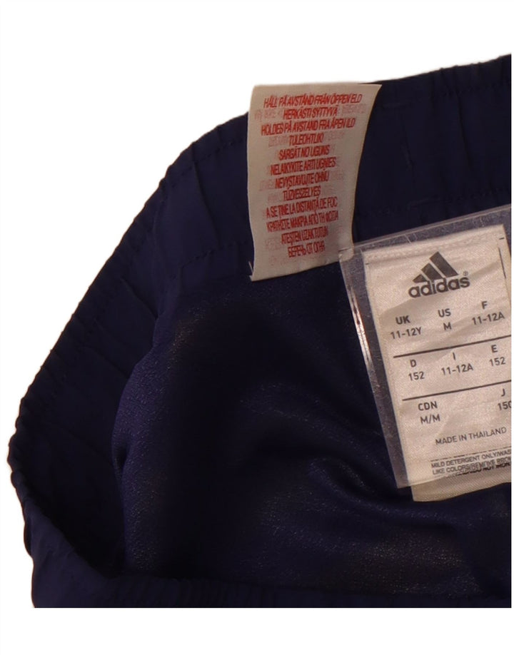 Shorts esportivos masculinos Adidas 11-12 anos poliéster listrado multicolorido