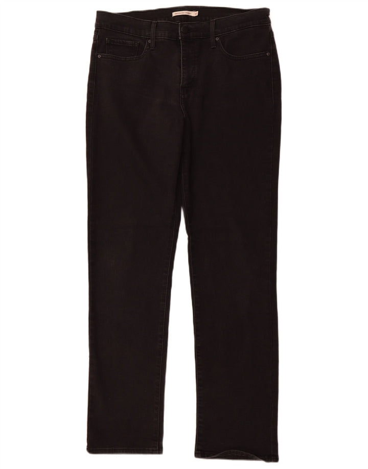 Calça jeans feminina LEVI'S 314 Shaping Straight W32 L32 algodão preto