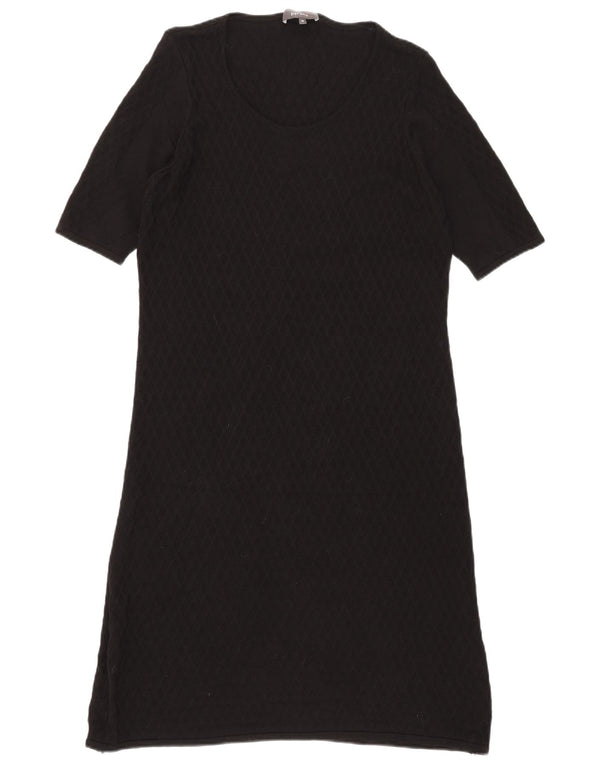 Vestido suéter feminino Marks & Spencer Per Una de manga curta Reino Unido 16 grande preto