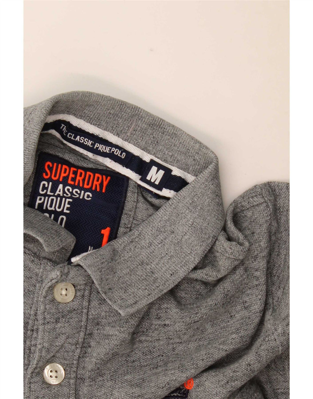 Camisa polo masculina Superdry cinza médio manchado