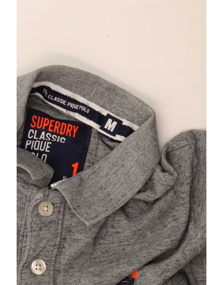 Camisa polo masculina Superdry cinza médio manchado