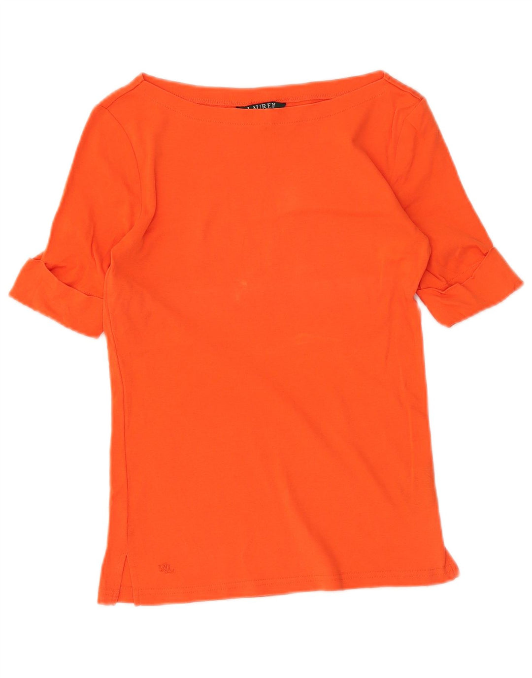 Camiseta feminina RALPH LAUREN Reino Unido 10 pequeno algodão laranja