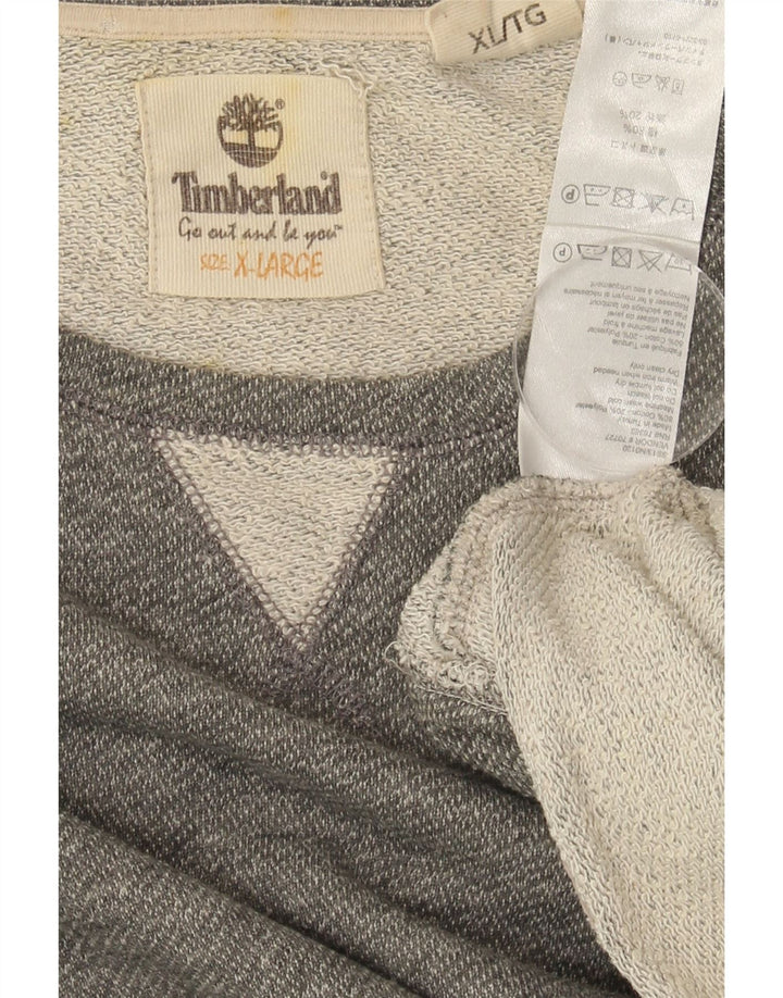 Suéter TIMBERLAND feminino oversized manga curta UK 18 XL cinza