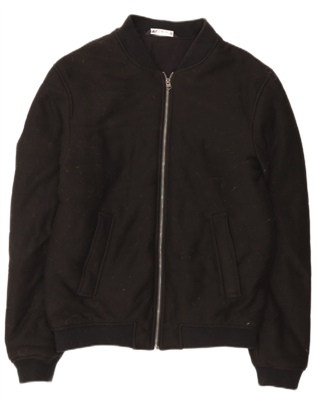 Jaqueta bomber masculina Zara UK 40 grande algodão preto