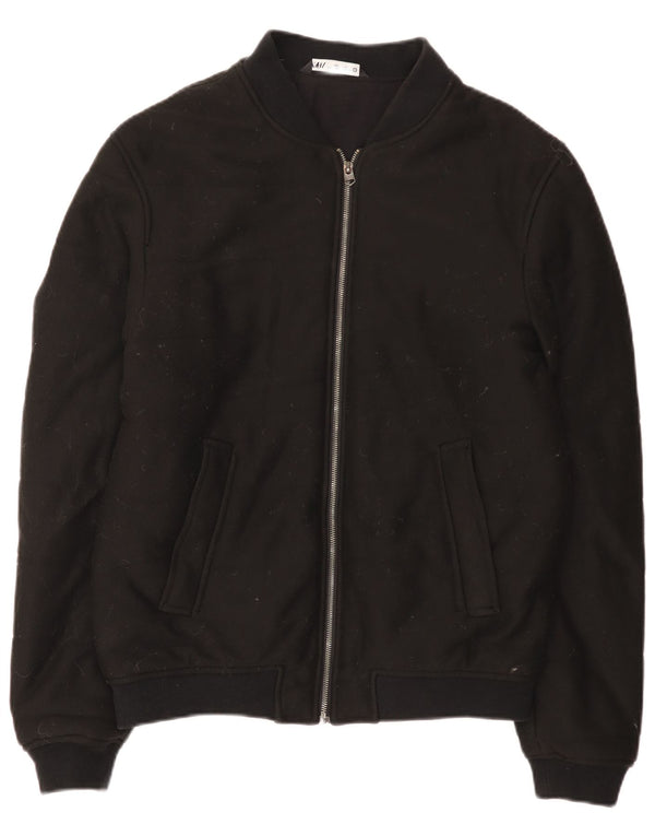 Jaqueta bomber masculina Zara UK 40 grande algodão preto
