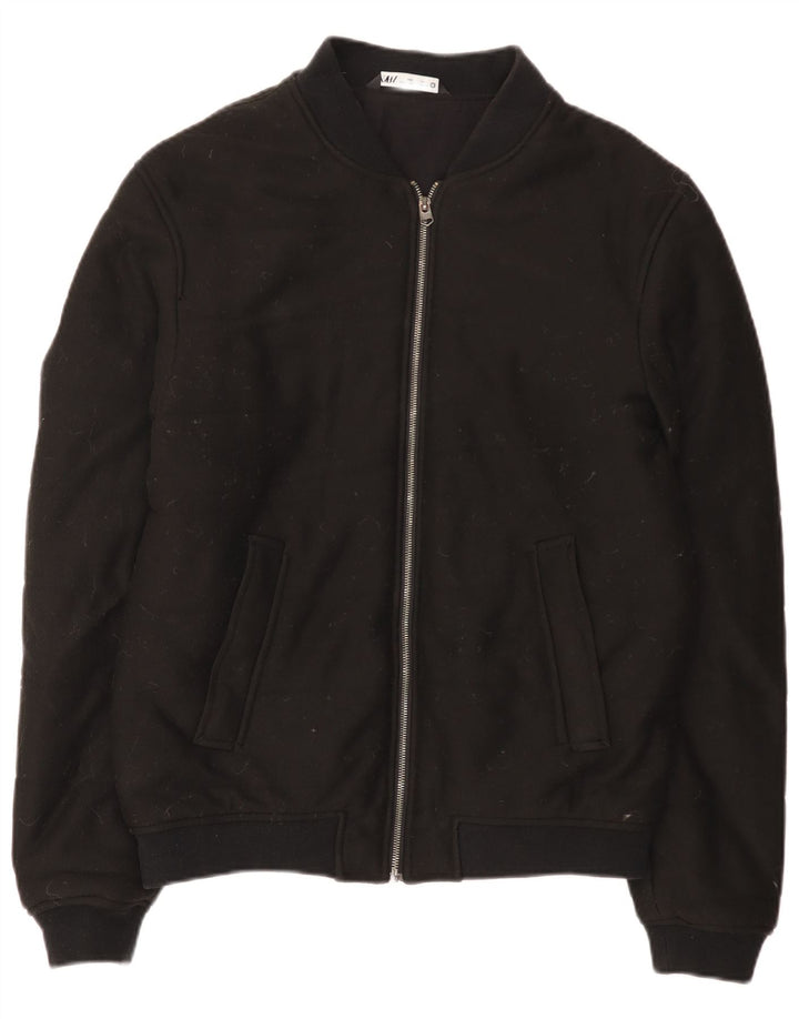 Jaqueta bomber masculina Zara UK 40 grande algodão preto