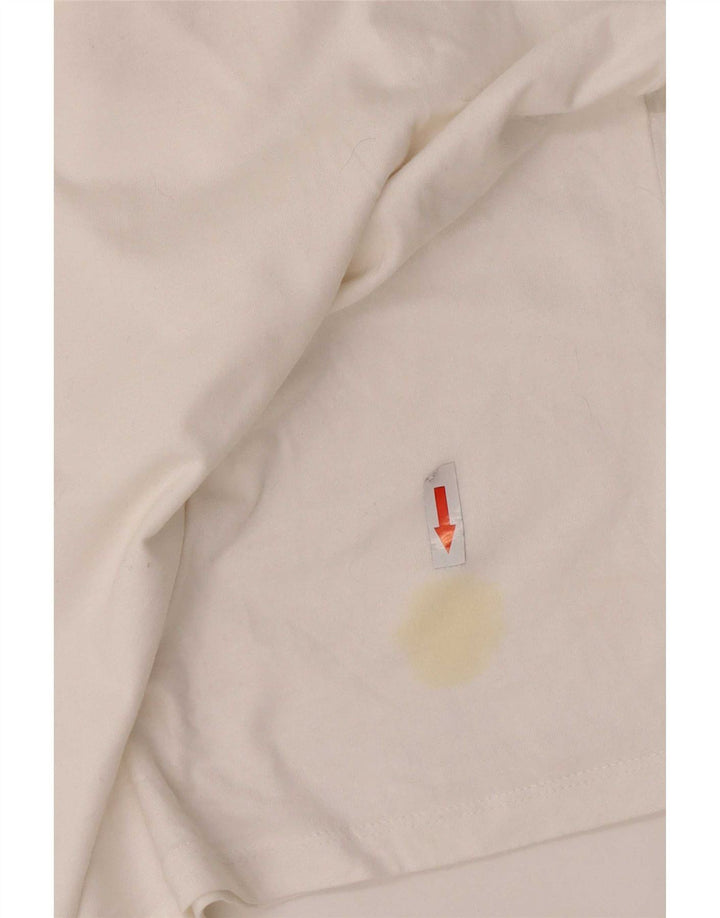 Camiseta feminina gráfica Levi's UK 8 pequena algodão branco