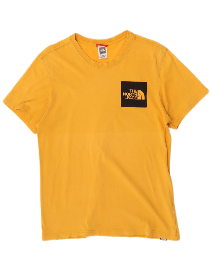 Camiseta gráfica masculina The North Face algodão amarelo médio