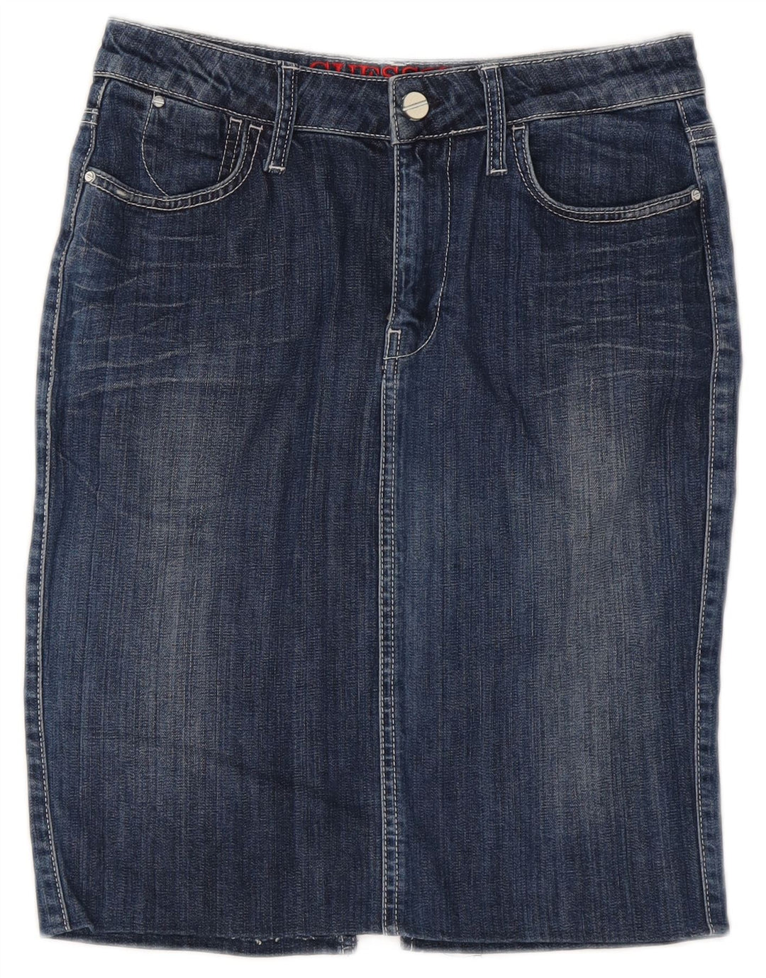 Saia jeans feminina Guess W28 azul médio