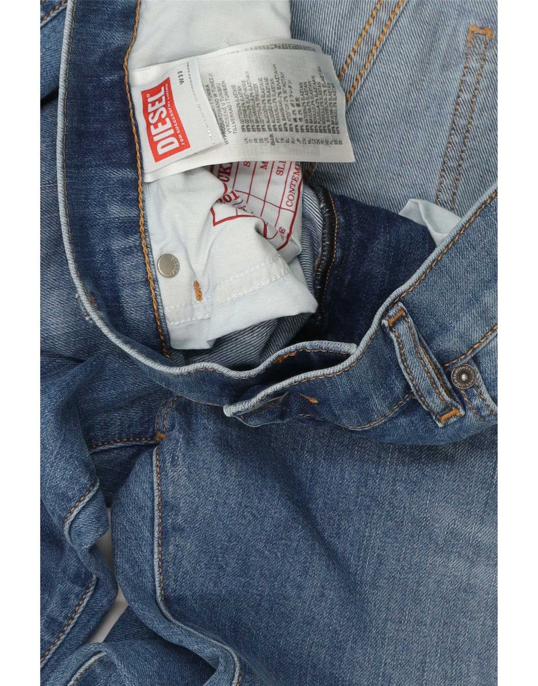 Diesel Mens Slim Jeans W33 L32 Azul Algodão